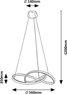 Rabalux 72215 - LED Csillár zsinóron CASTIEL LED/36W/230V 3000K arany