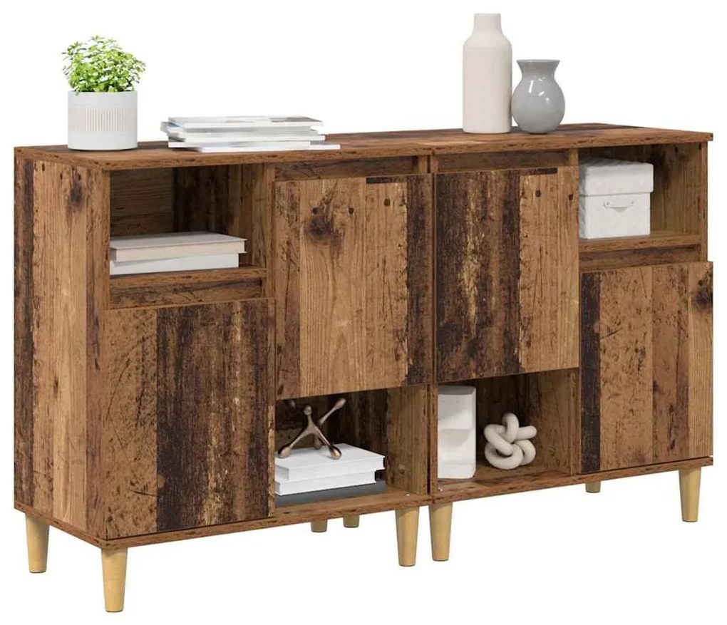Oldalszekrények 2 pcs Öreg fa 60 x 35 x 70 cm Faanyag