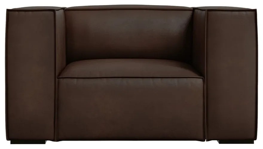 Sötétbarna bőr fotel Madame – Windsor & Co Sofas