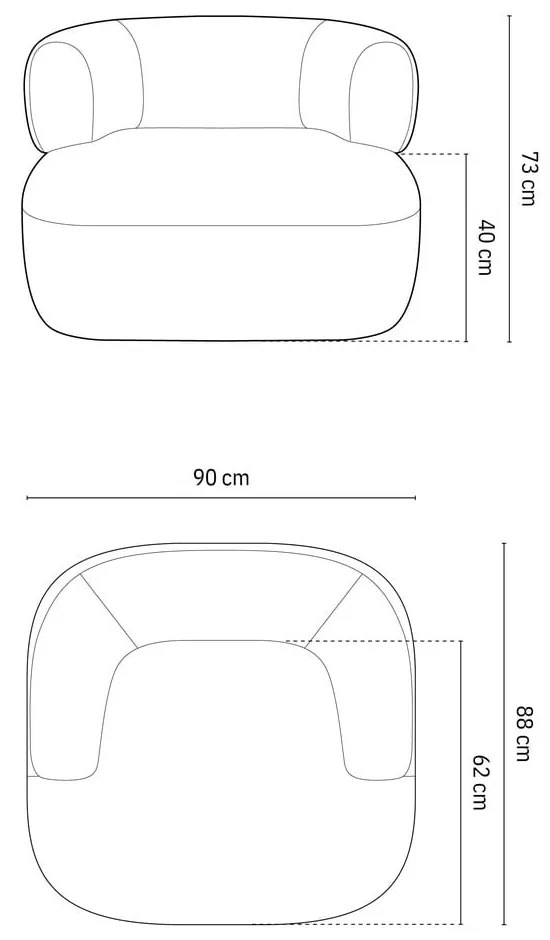 Barna buklé fotel Jenny – Micadoni Home