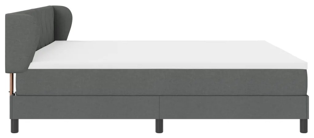 Boxspring Ágy Matracokkal Sötétszürke 200x200 cm Szövet