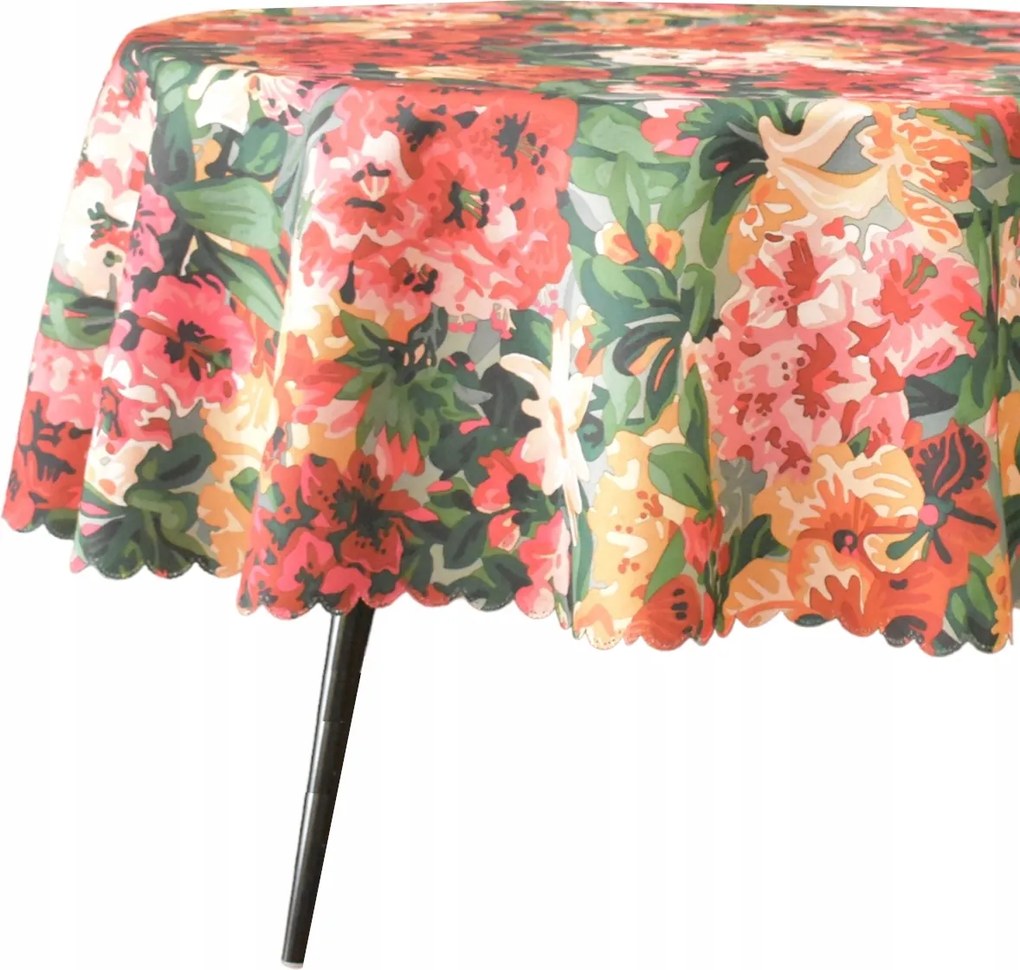 Abrosz Foltálló Ovális MIX Virágok 150X170 CM Ovális Piros Zöld