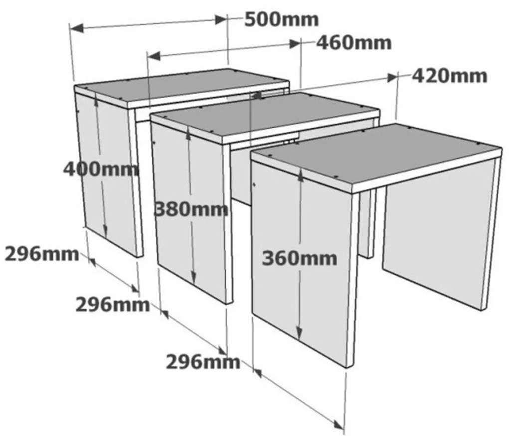 Grops kisasztal szett, 3 db