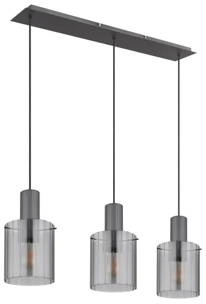 Globo 15904-3H - Csillár zsinóron TULIVAR 3xE27/40W/230V szürke