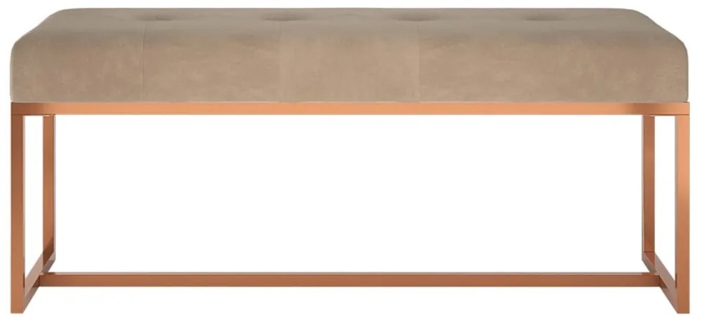 bézs bársony pad 110 x 36 x 45 cm