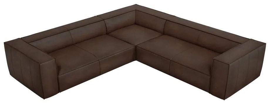 Sötétbarna bőr sarokkanapé (variálható) Madame – Windsor &amp; Co Sofas