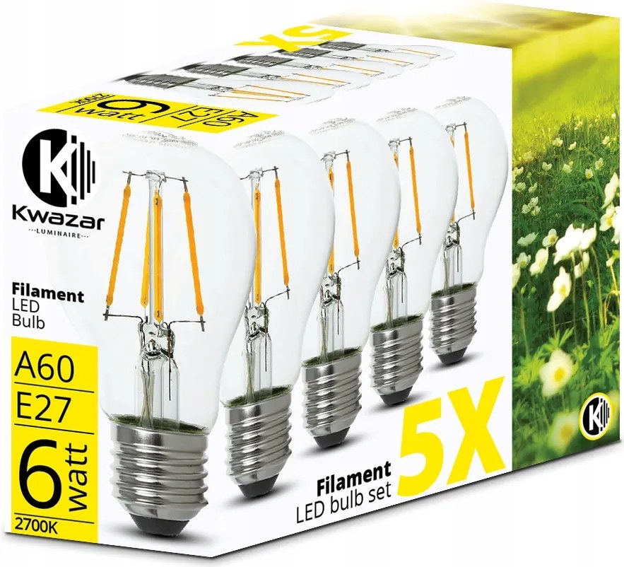 Led Izzó Dekoratív Üveg E27 6W Meleg Filament 2700K Edison Girland