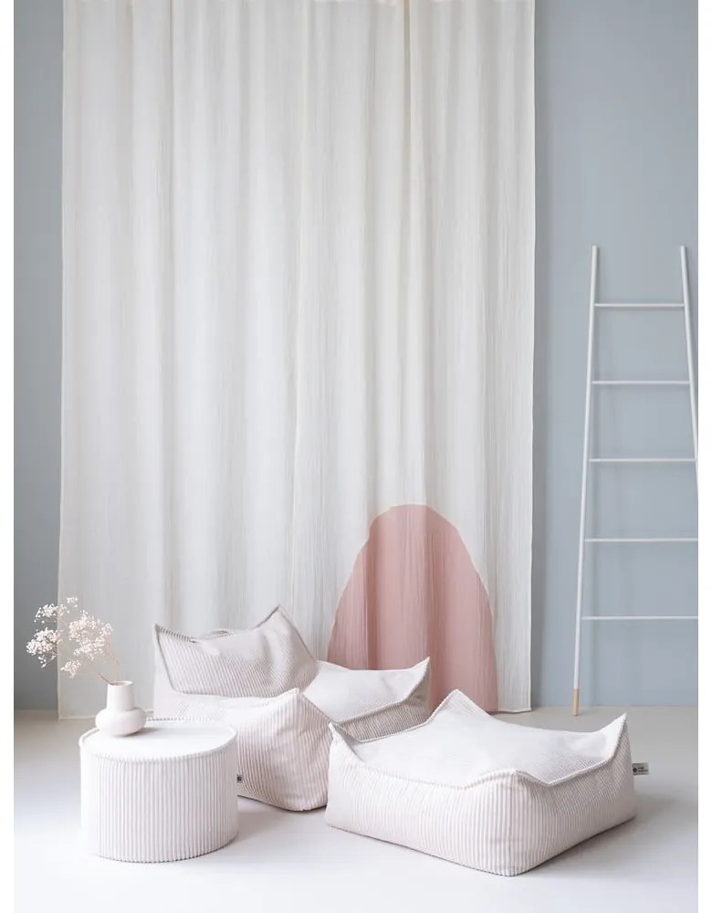 Krémszínű kordbársony gyerek babzsákfotel Square – Wigiwama