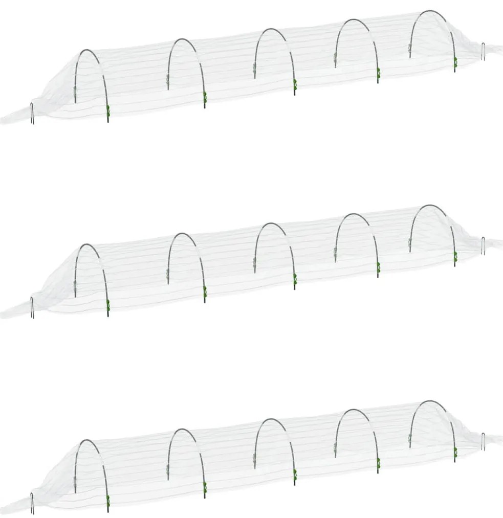 3 db üvegszál és polipropilén hálóalagút 1,5 x 5 m