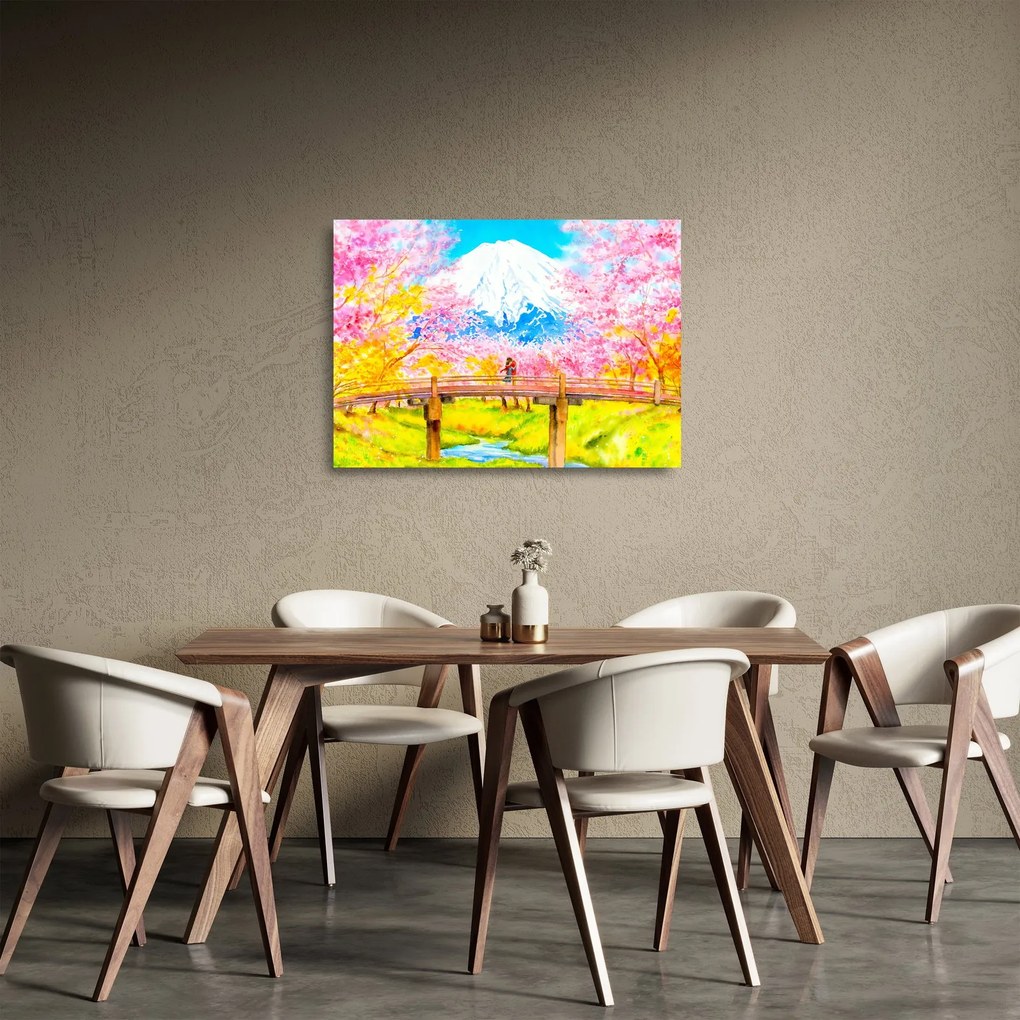 Kép - festett pár, akvarell (üvegen) (70x50 cm)