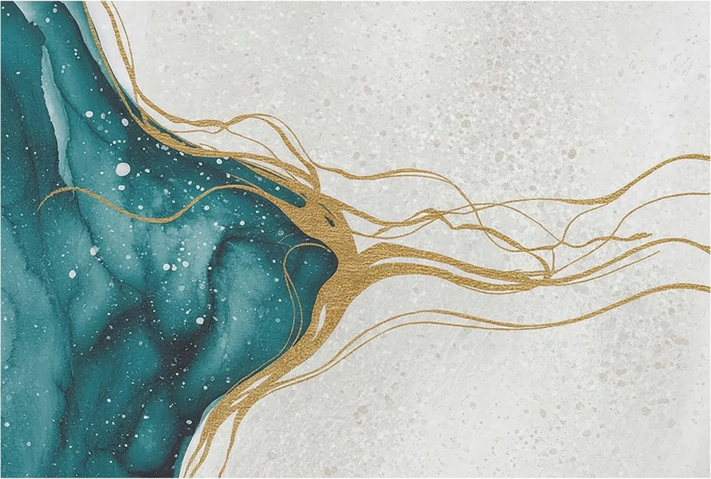 Design fotótapéta Flizelin falra Türkiz vonalak 104x70 Ragasztó