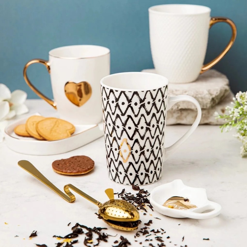 Florina Porcelán bögre ajándékdobozban Romby, 400ml