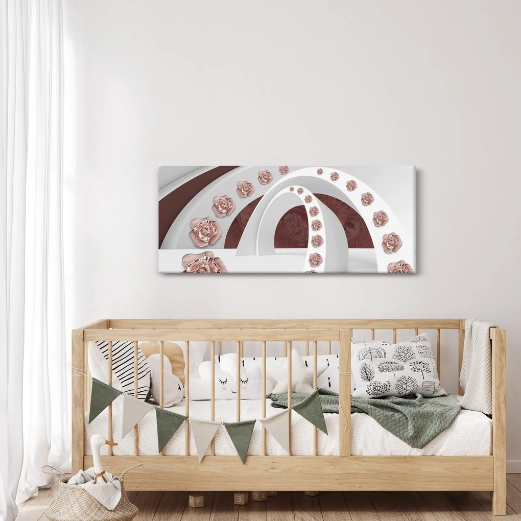 Kép - 3D ívek virágokkal (120x50 cm)