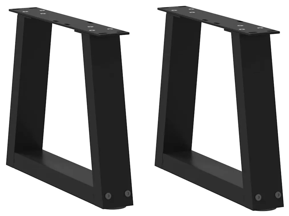 2 db fekete, V-alakú acél dohányzóasztal láb 40 x (30-31,3) cm