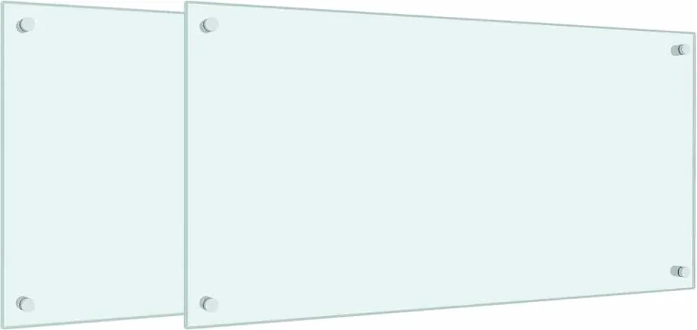 vidaXL 2 db fehér edzett üveg konyhai falburkoló 80 x 40 cm