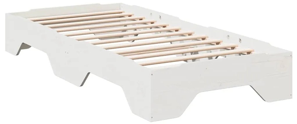 vidaXL ágy matrac nélkül rakásolható fehér 90x190 cm tömör fa