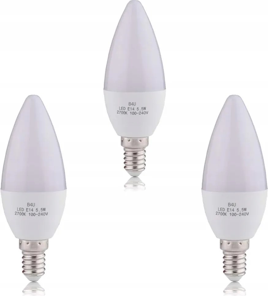 Led Gyertya Izzó E14 Meleg Fehér 5,5W 2700K 550LM C37 3db