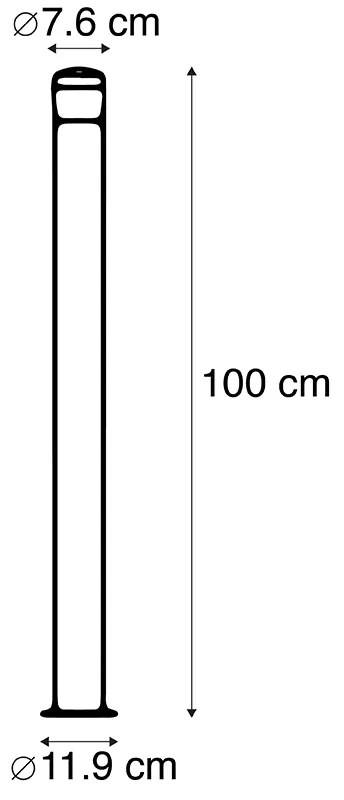 Modern kültéri lámpa fekete 100 cm IP44 LED-del - Roxy