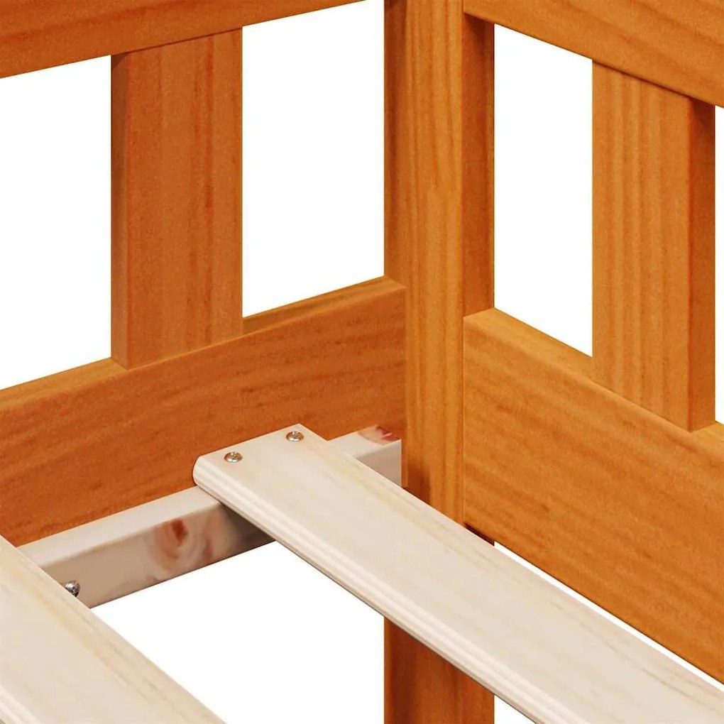 vidaXL viaszbarna tömör fa kanapéágy fiókkal matrac nélkül 90 x 200 cm