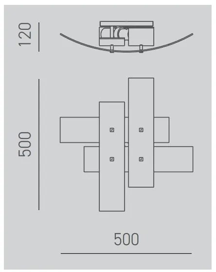 Gea Luce LARA P P arg - Mennyezeti lámpa LARA 2xE27/52W/230V 50 cm ezüst