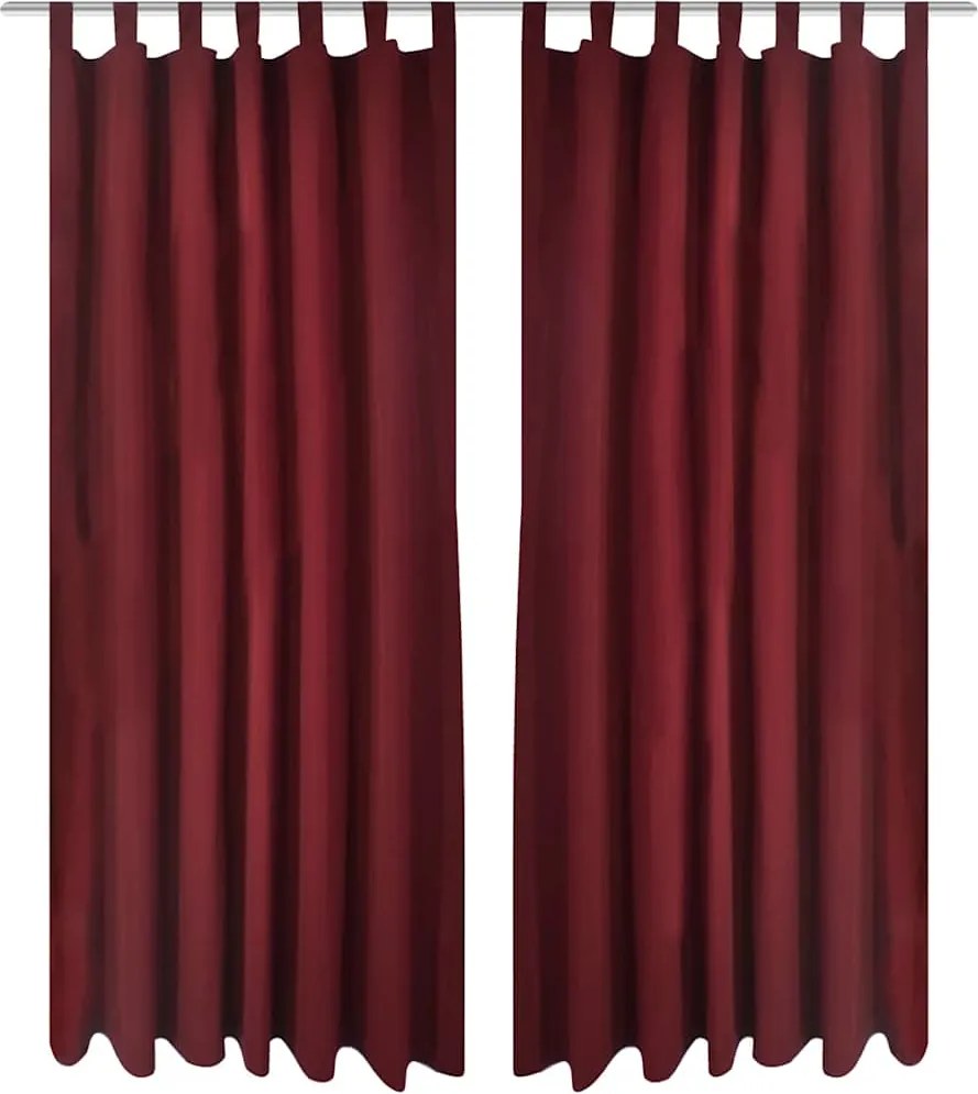 vidaXL 2 db bordó mikroszatén függöny 140 x 175 cm