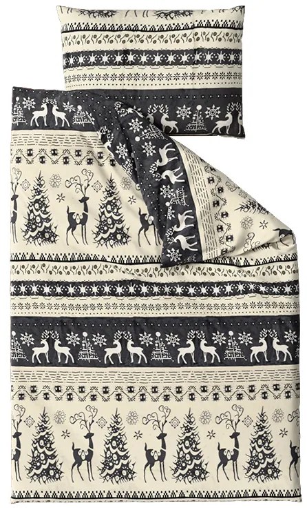 Mikroplüss ágyneműhuzat WINTER DEER szürke Ágyneműhuzat mérete: 70 x 90 cm | 140 x 200 cm