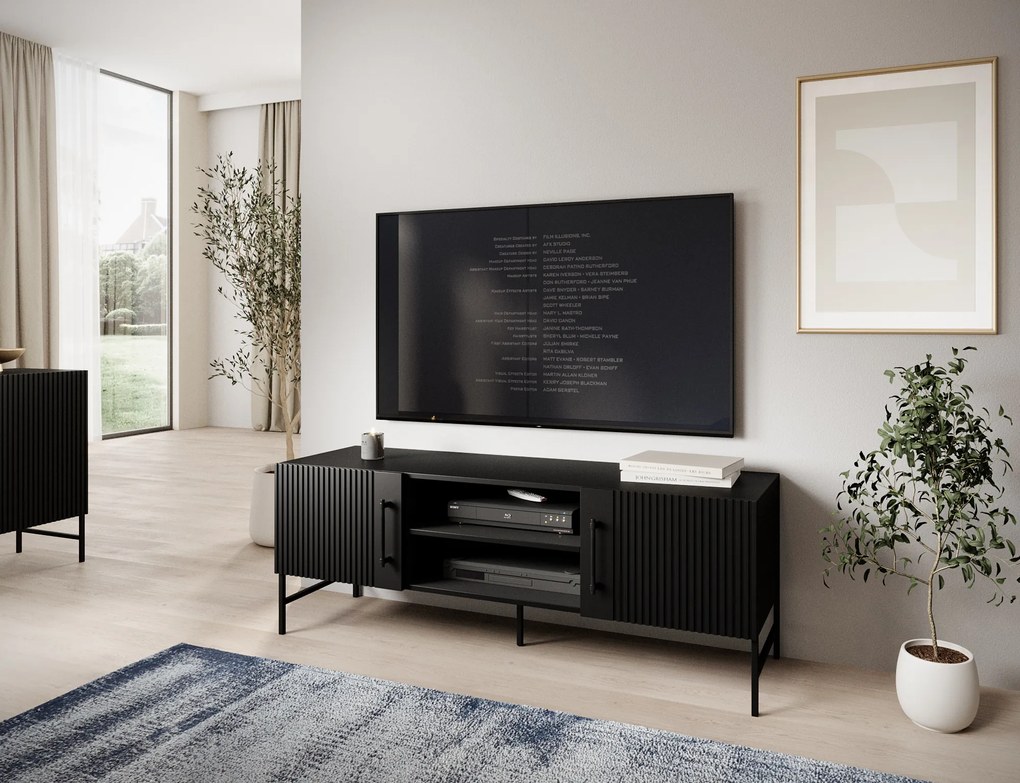 RTV asztal RAFTT 152x55 cm, fekete