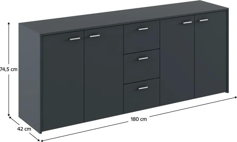 HUGOS 180 szekrény, grafit