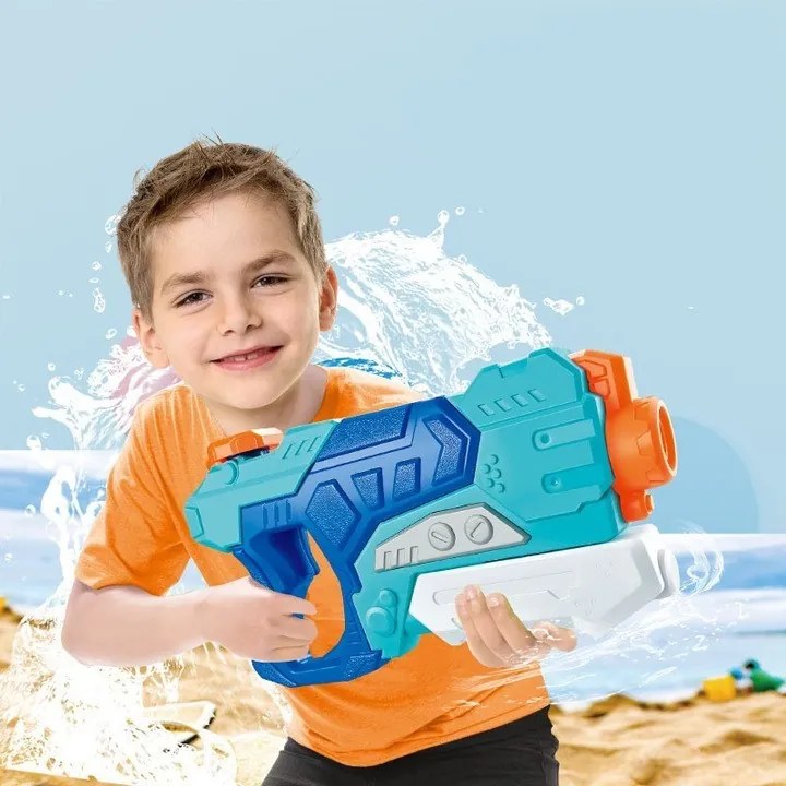 Vízipisztoly gyerekeknek 6 éves kortól, 500 ml-es tartály medencéhez/strandhoz, kék