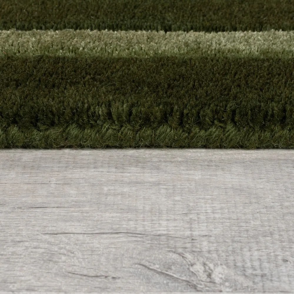 Sötétzöld kézi szövésű gyapjú szőnyeg 200x290 cm Gatsby – Flair Rugs