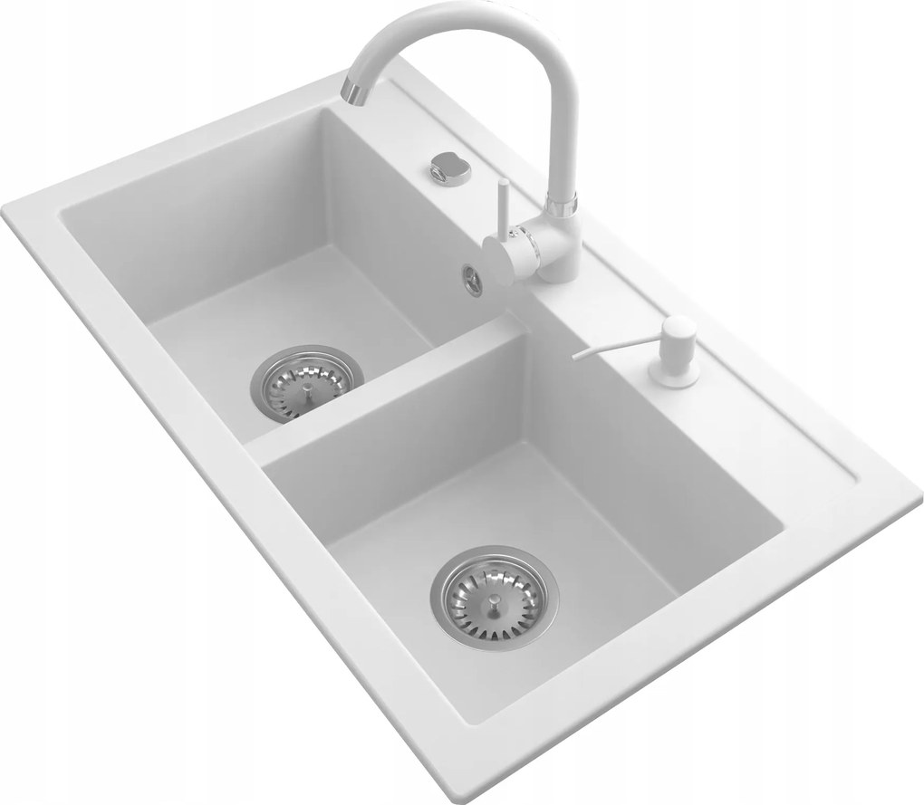 Gránit Mosogató Kétrekeszes Szifon Automata