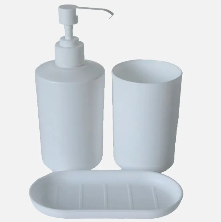 Livarno Home pohár és szappantartó adagoló szett műanyag fehér