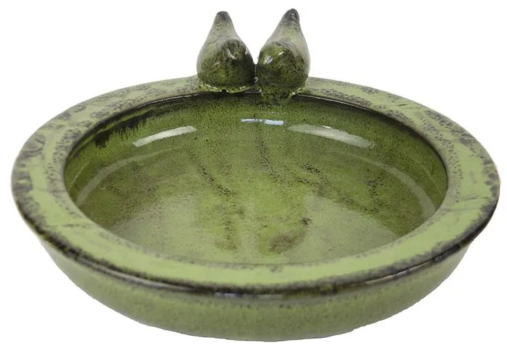 Kerámia madáretető és itató, zöld