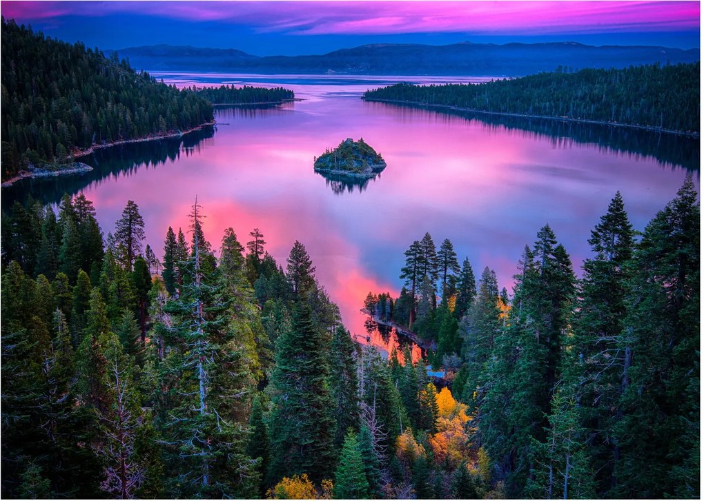 Kép - Lake Tahoe, Sierra Nevada, Kalifornia, USA (üvegen) (70x50 cm)