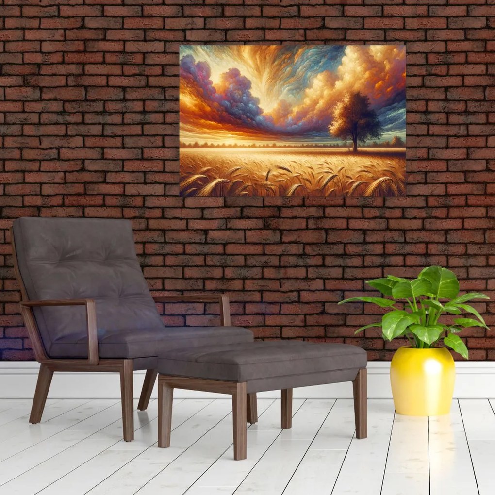 Kép – Fa a mezőn (90x60 cm)