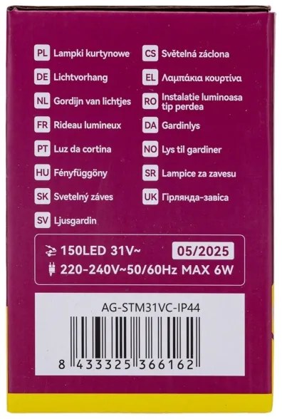 Aigostar - LED kültéri karácsonyi fényfüzér 150xLED/6W/230V/8 világítási mód 1,5x1m IP44 meleg fehér + távirányító