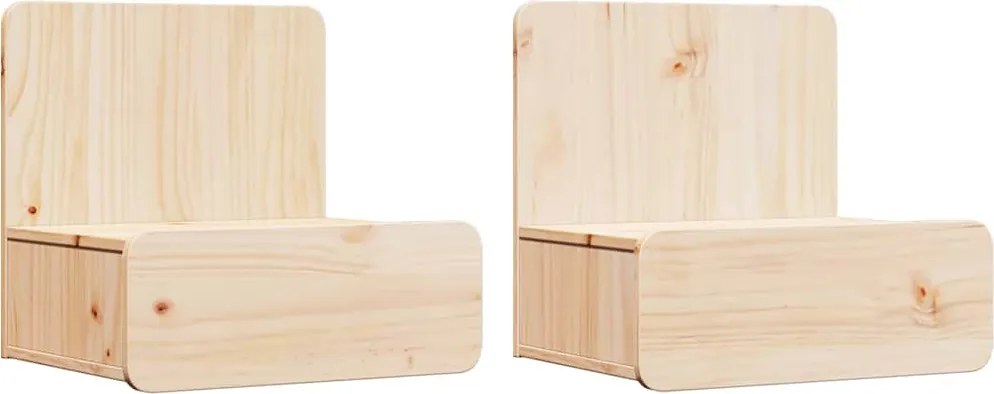 vidaXL Éjjeli asztal 2 pcs Barna 44 x 32,5 x 40 cm Tömör fenyőfa
