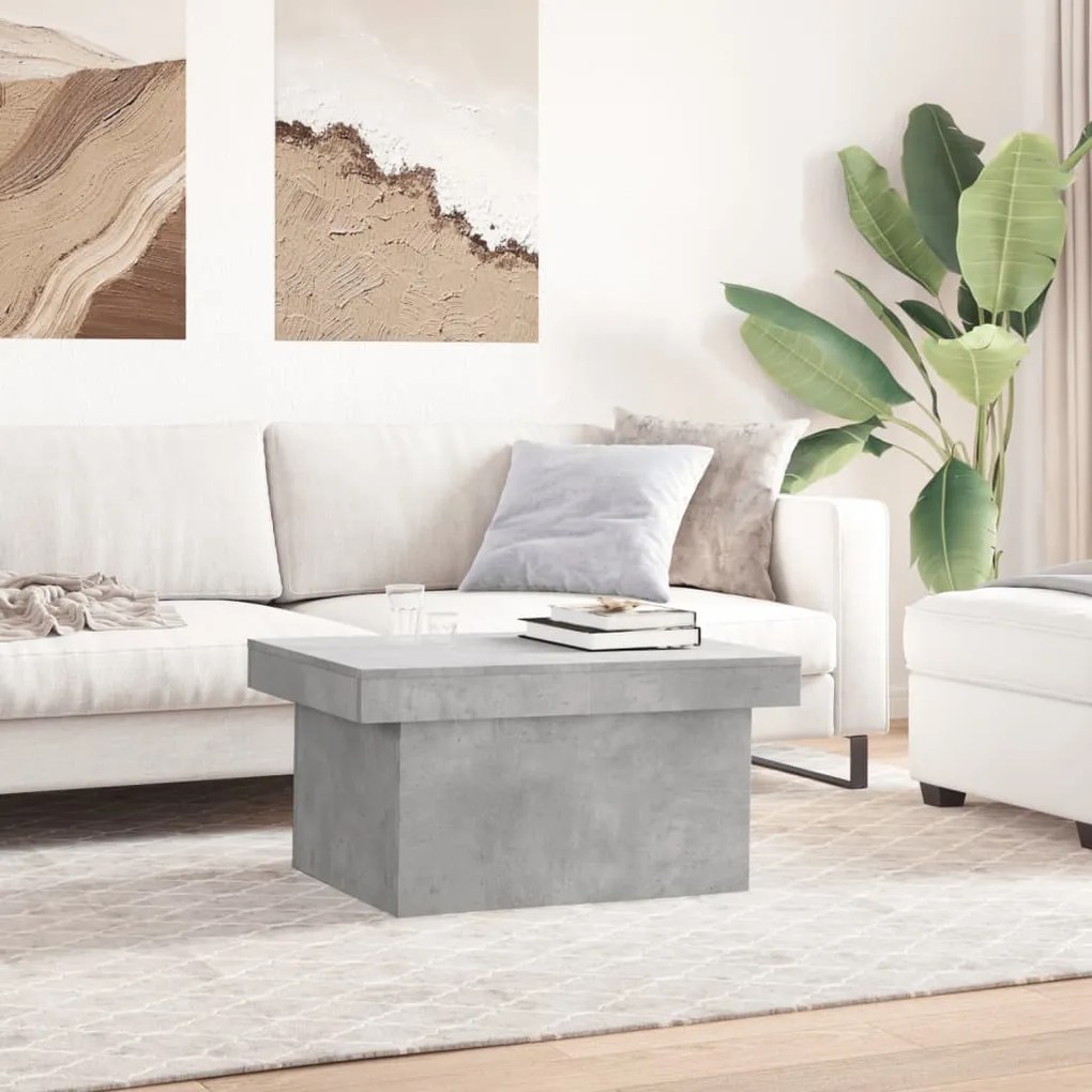 Betonszürke szerelt fa dohányzóasztal 100 x 55 x 40 cm