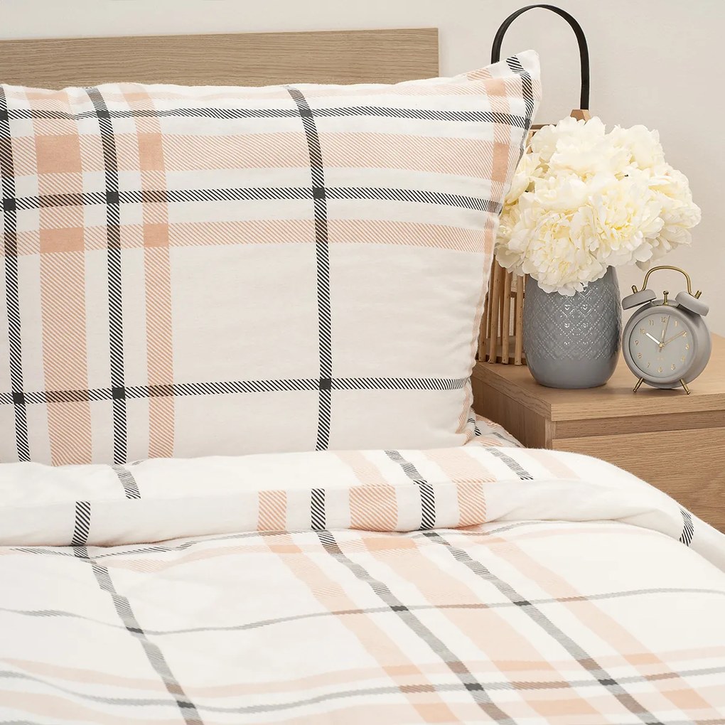 4Home Elegant Plaid flanel ágyneműhuzat, 140 x 200 cm,´70 x 90 cm, 140 x 200 cm, 70 x 90 cm