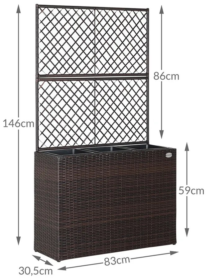 Casaria® Virágláda fonással - barna