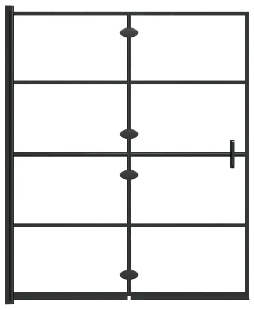 Fekete ESG zuhanykabin összecsukható ajtóval 120x140 cm