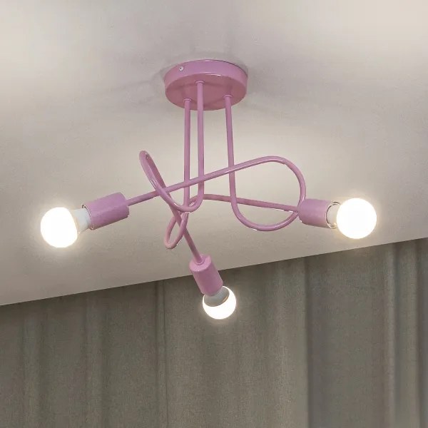 Felületre szerelt OXFORD csillár 3xE27/15W/230V rózsaszín