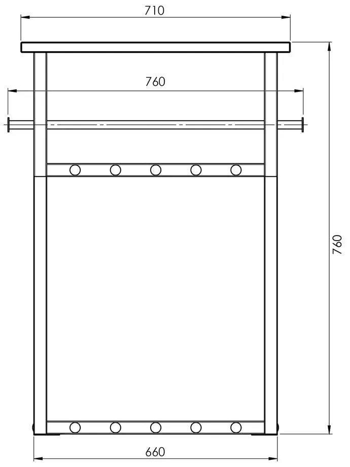 Fehér-natúr színű fém fali fogas polccal 76 cm Rizzoli – Spinder Design