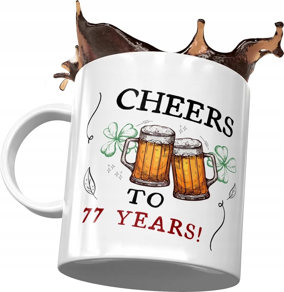 Születésnapi bögre 77 77me 77-me Tökéletes Ajándék Nyomtatott Fotóval