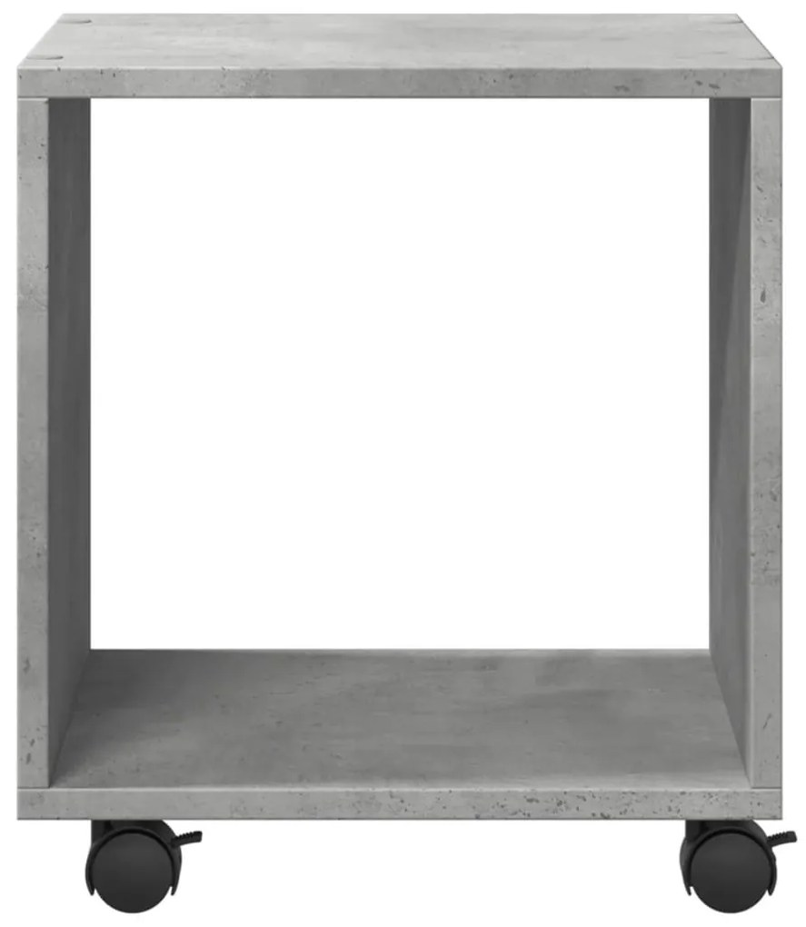 betonszürke szerelt fa görgős szekrény 37 x 33 x 42,5 cm