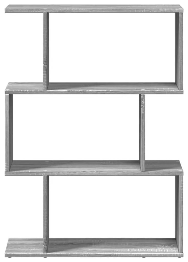 3 szintes szürke sonoma fa elválasztó könyvespolc 70x24x97 cm