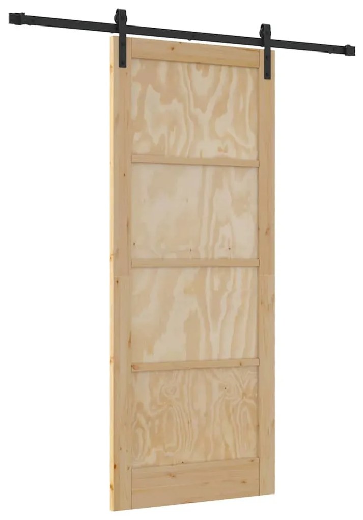 Csúszó Ajtó Természetes és fekete 86 x 211 cm