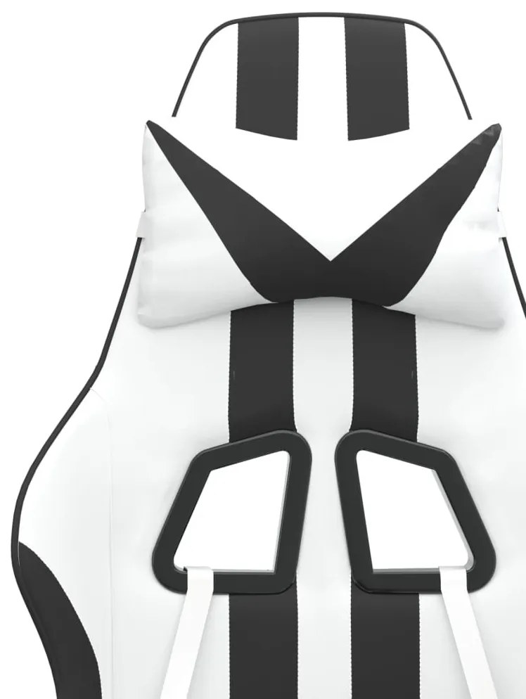 fehér és fekete műbőr forgó játékszék