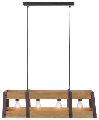 Leuchten Direkt 15721-79 - Csillár zsinóron CRATE 4xE27/60W/230V