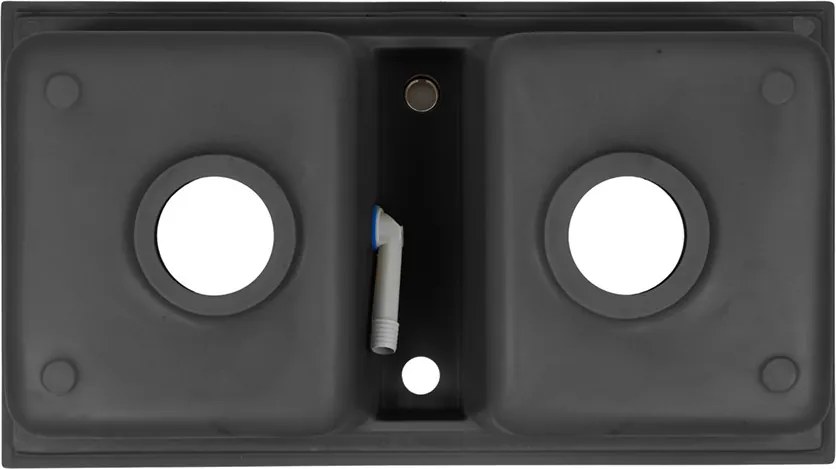Tia szögletes két medencés gránit mosogató fekete